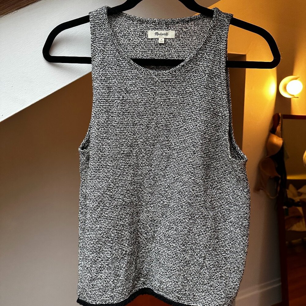 Madewell black and white tank top